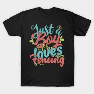 Just A Boy Who Loves Fencing Gift graphic T-Shirt